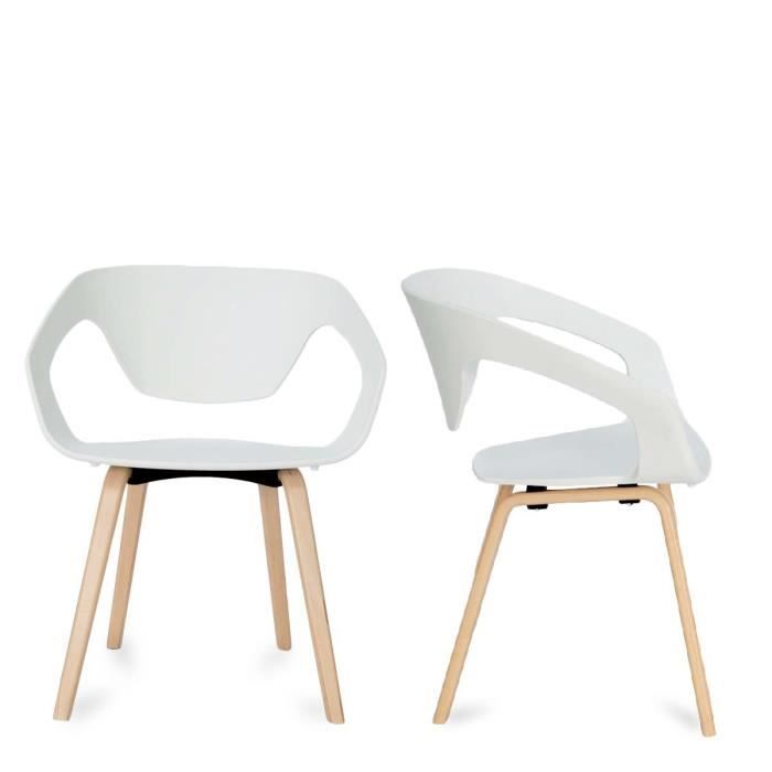 Lot de 2 chaises design scandinave danwood couleur blanc achat ... Manger salle Créatif à Scandinave