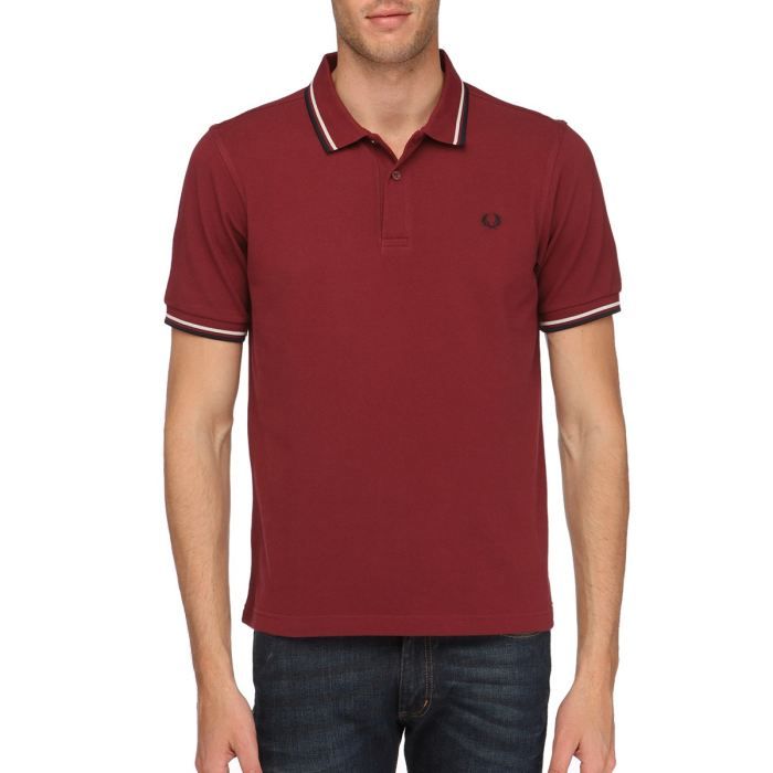 FRED PERRY Polo Homme Lie de vin Achat / Vente polo FRED PERRY Polo