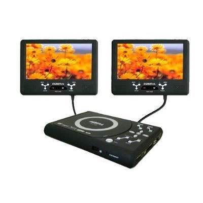 lecteur dvd portable double ecran double ecran 7'',formats DVD/MPEG4