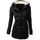 Beauty V Manteau Femme Corne Boucles Noir