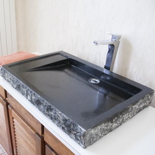 Vasque en pierre noire, salle de bain lavabo achat / vente ... Pierre bains salle Créatif de