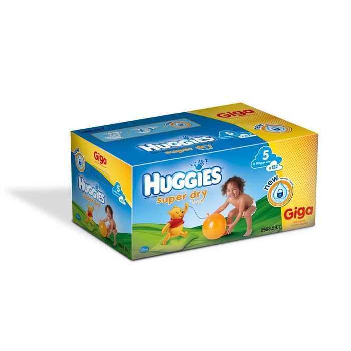 HUGGIES Super Dry Giga Box DRYLOCK Taille 5 Blanc Blanc Achat / Vente