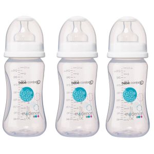 BEBE CONFORT Lot 3 biberons 270ml +tétines T1
