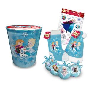 COFFRET DE DÉCORATION LA REINE DES NEIGES Kit seau de noël rempli diamèt