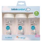 BIBERON ET PIECES DETACHEES BEBE CONFORT Lot 3 biberons 270ml +tétines T1