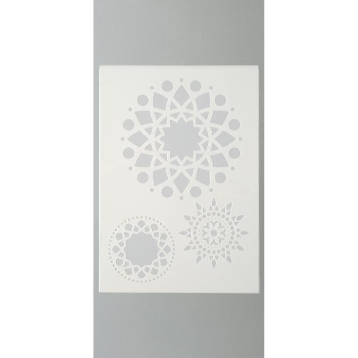 Pochoir 3 Motifs Mandala, Planche A4 Achat / Vente pochoir Pochoir 3