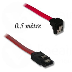 Cordon Serial ATA mâle droit/Mâle coudé bas 0,5 m