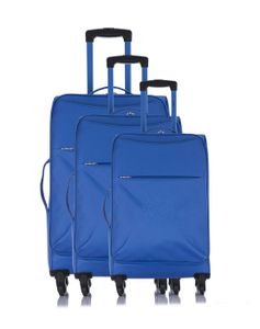 LES P'TITES BOMBES Set de 3 Valises Souple 4 Roues 50-60-69 cm ANA?S Dark Blue