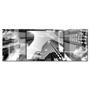 CITY Tableau déco toile imprimée 80x30 cm noir ville
