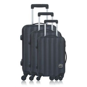 LES P'TITES BOMBES Set de 3 Valises Rigide ABS 4 Roues 50-60-69cm ABY Noir