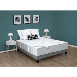 CONFORT DESIGN Ensemble Matelas + Sommier Ressorts 7 zones + Mémoire de forme LUXSPRING 160x200cm