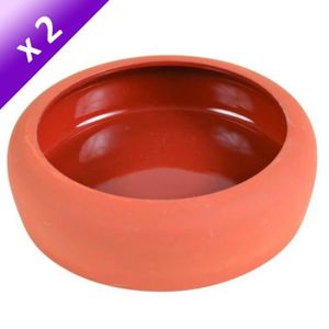 TRIXIE Lot de 2 Ecuelles céramiques pour rongeurs ? 13cm/250 ml terracotta