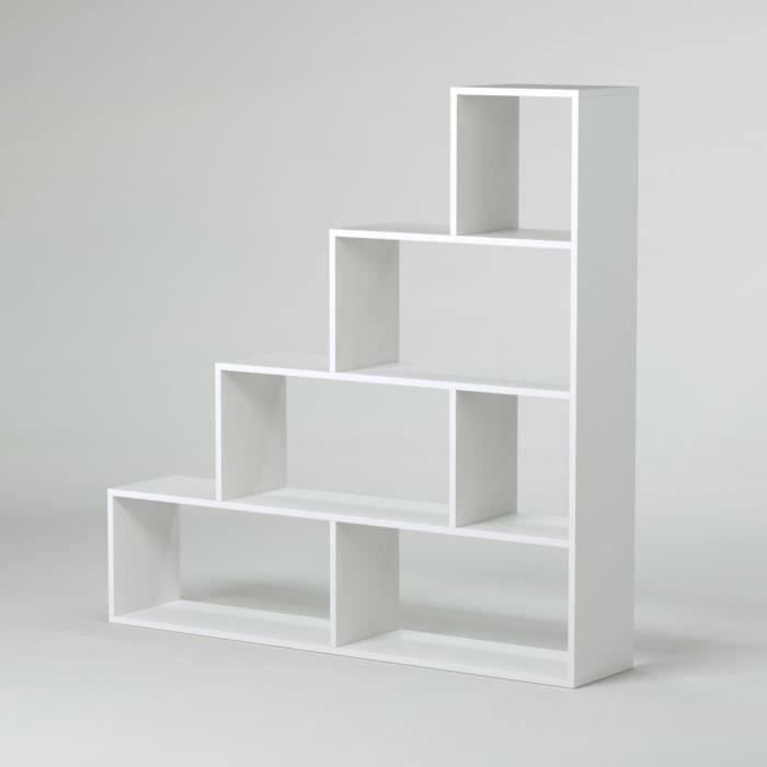 Klum meuble escalier contemporain mélaminé blanc brillant l 145 ... Escalier désign Meuble
