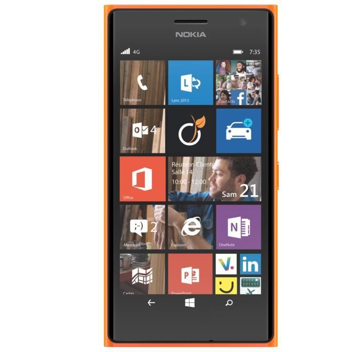 nokia lumia 735 4g orange téléphone portable, prix pas cher
