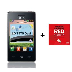 Téléphone portable Pack LG T375 Rose + Carte SIM RED de SFR.fr Téléphone portable Pack LG T375 Rose + Carte SIM RED de SFR.fr