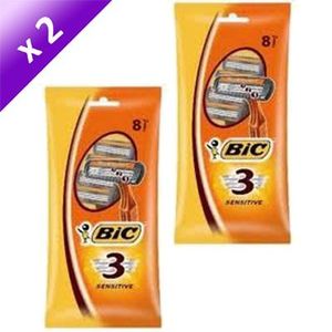 RASOIR MÉCANIQUE BIC Lot De 8 rasoirs 3 Lames Sensitive Homme (x2) RASOIR MÉCANIQUE BIC Lot De 8 rasoirs 3 Lames Sensitive Homme (x2)