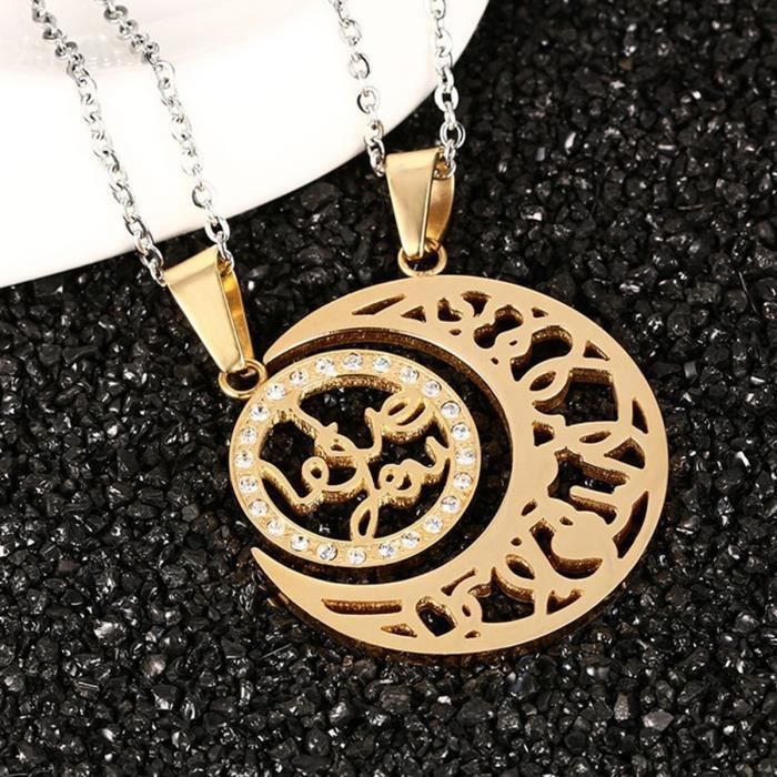 SAUTOIR ET COLLIER 2 pcs soleil et la lune épissage couple pendentif. \u2039\u203a