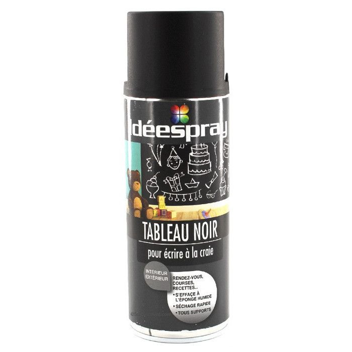 Aerosol 400 ml peinture tableau noir ecrire a la craie deco enfant ... Peinture tableau cuisine