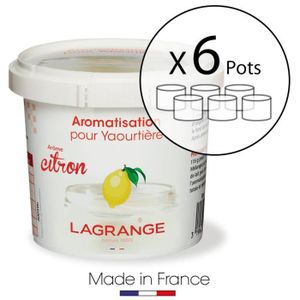 LAGRANGE Lot de 6 pots d?aromatisation pour yaourts Citron