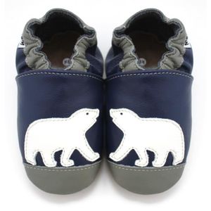 Meli Melo bio Chaussons Cuir Souple Peace and Love