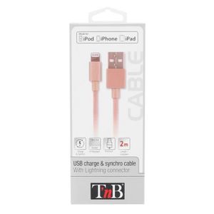 TNB Câble USB de charge Lightning 2m - Or Rose