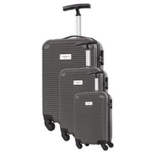 TORRENTE Set de 3 Valises Rigide ABS 4 Roues Monobranche S-M-L AVARO Gris