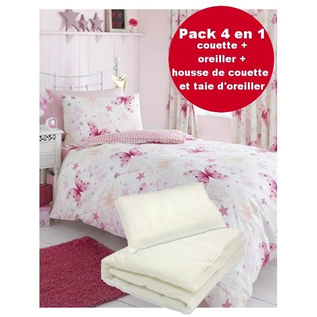 4en1 Papillons Parure de lit housse de couette 120x150 + 1 taie