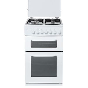 CONTINENTAL EDISON CECGDF5060W Cuisini?re table gaz-4 foyers-4600W-2 Fours électriques-Catalyse-55L et 25L-A-L50 x H90cm-Blanc