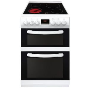 CONTINENTAL-EDISON CVDF6060W - Cuisini?re table vitrocéramique-4 zones-Fours électriques-Catalyse-45 et66L-A-L60xH90cm-Blanc