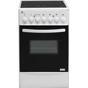 Continental Edison CVMC5060W - Cuisini?re table vitrocéramique-4 foyers- 1700W- Four élecectrique-Catalyse-45,36L-B-L49XH83-Blanc