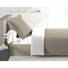  CASATXU Parure Housse 140x200cm + Taie BEIGE/BLANC