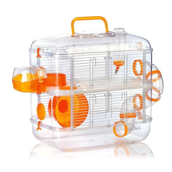 Cage pour hamster duo rodylounge orange Dimensions: L 40 x l 26 x