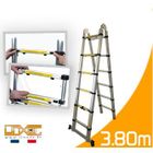 ECHELLE - ESCABEAU Escabeau Télescopique 3,80m en Aluminium - Linxor