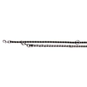 TRIXIE Cavo laisse réglable L-XL : 2mx?18mm - Noir et argent - Pour chien