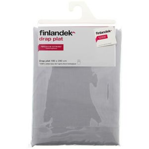 TOUT SIMPLEMENT Drap plat premium - 180x290 cm - Gris