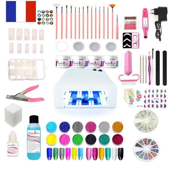 Kit manucure 4 XL ponceuse démarrage débutant lampe gel nail art Achat / Vente coffret de