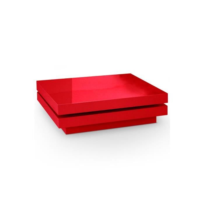 Table basse design SQUARE en Rouge laqué Achat / Vente table basse