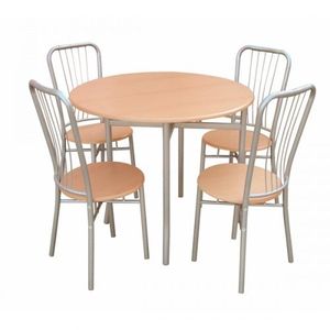 TABLE DE CUISINE LIMON ensemble table + 4 chaises décor hêtre TABLE DE CUISINE LIMON ensemble table + 4 chaises décor hêtre