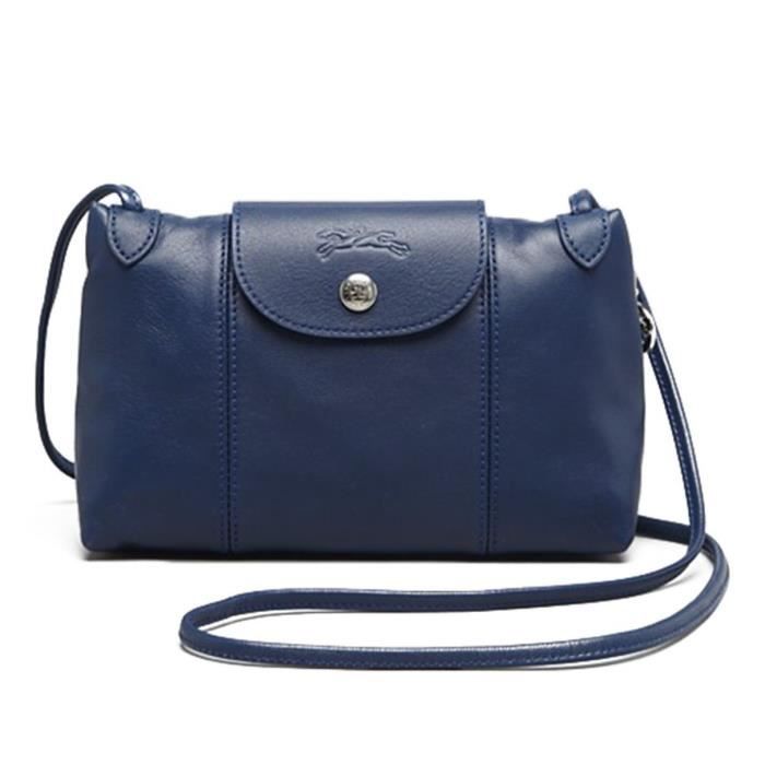 Longchamp Le Pliage Cuir Petit Sac bandouliÃ¨re Indigo IFS0007540 ...