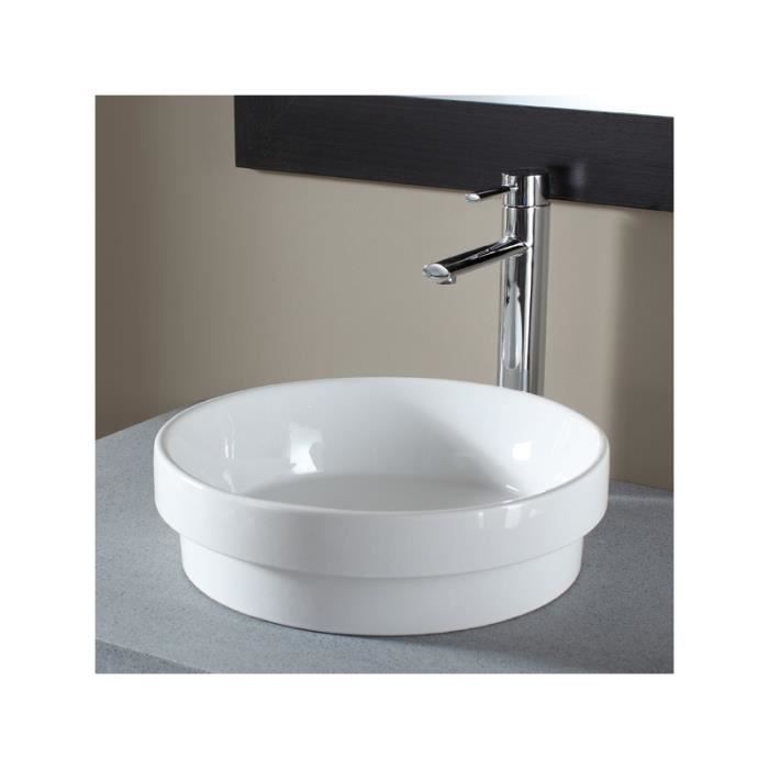 Vasque semi encastrée ronde blanche Achat / Vente lavabo vasque