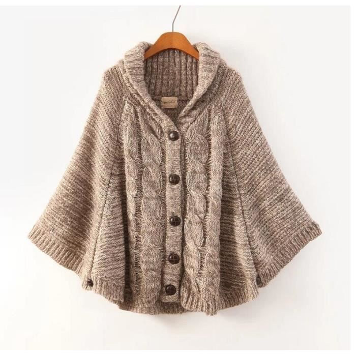 &reg; Poncho Pull Cape veste Casual Femme One Size Achat / Vente pull