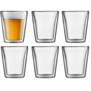 BODUM CANTEEN Set 6 verres double paroi 0.2 l Transparent