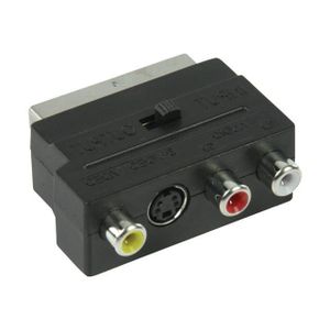 VALUELINE Adaptateur péritel Commutable PERITEL Mâle - S-Vidéo femelle + 3x RCA femelle Noir