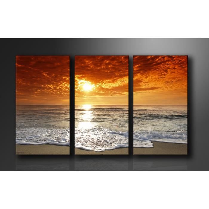 Tableau triptyque moderne imprimé sur toile et monté sur un châssis