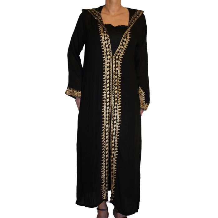 djellaba "Marcia" doré Noir Achat / Vente tunique Soldes* d