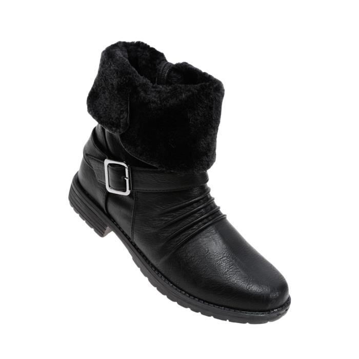 Boots fourrées femme Noir Achat / Vente bottine Cadeaux de Noël