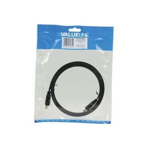 VALUELINE VGVP34100B15 Câble HDMI haute vitesse avec Ethernet - Plat - Mâle - 1.50 m - Noir