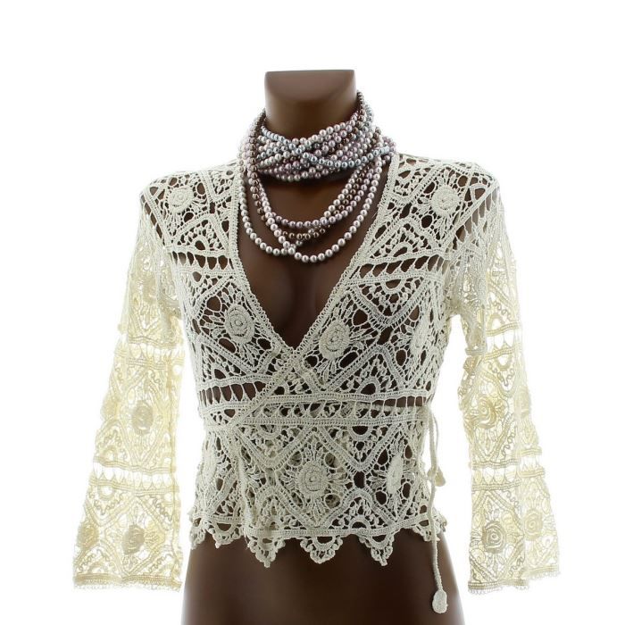 Châle Kimono Femme Mousseline - Manches Longues, Ouvert, Taille Unique 146cm, Pour Plage Ou Soirée