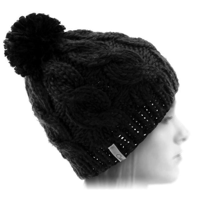 BONNET , CAGOULE Bonnet pompon femme The Rosa Coa Noir