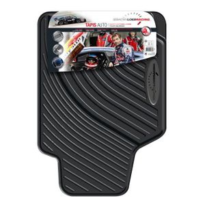 Jeu de 4 Tapis PVC Sebastien Loeb Noir et Rouge